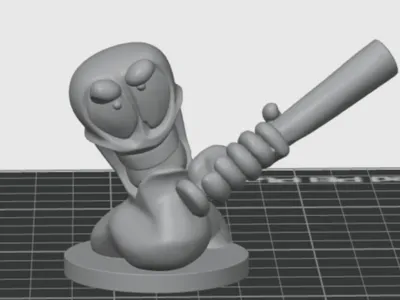 Worms Baseball Figur
