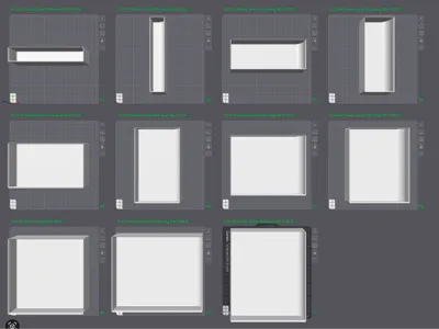 Gridfinity Bin Set 5x1 up to 5x6 U6 Scoop Magnets