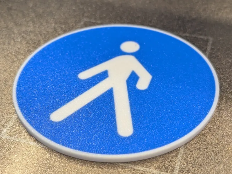 Italian road sign coasters - Pedestrian path