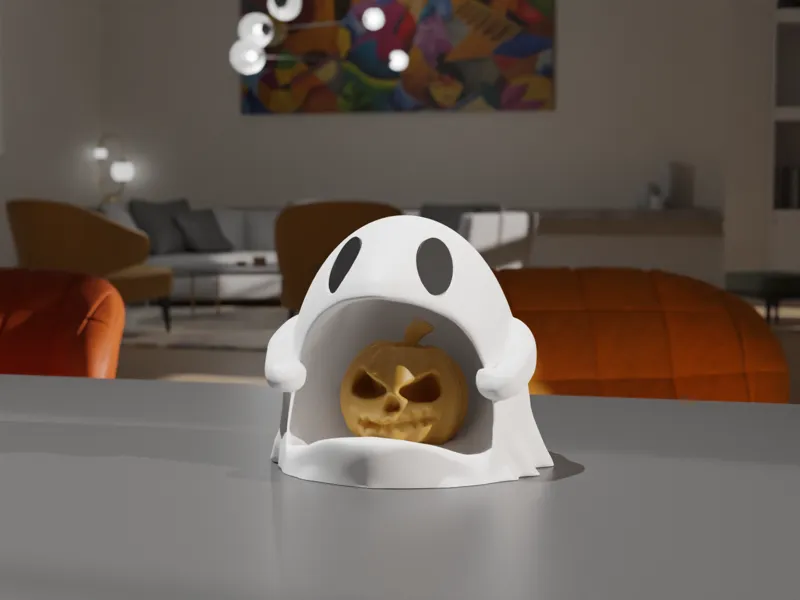 Ghost and pumpkin