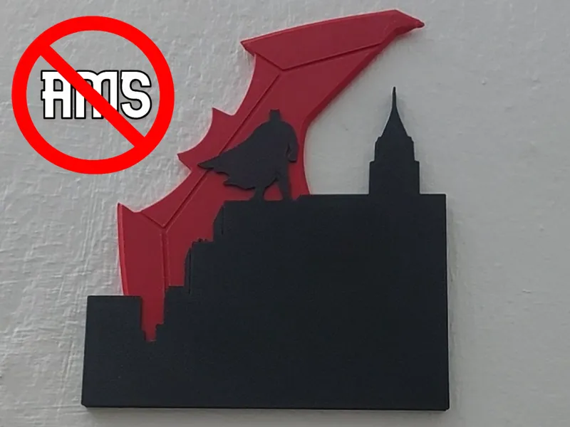 Batman Batarang Holder & Gotham Skyline Wall Art