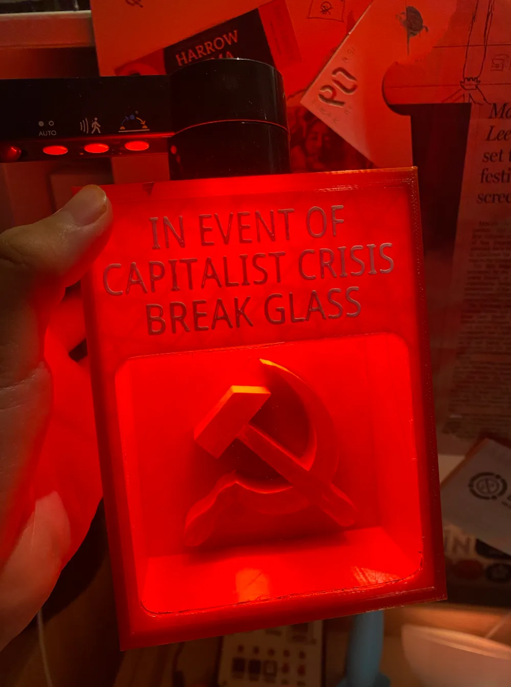 In event of capitalist crisis break glass meme by jerryw MakerWorld