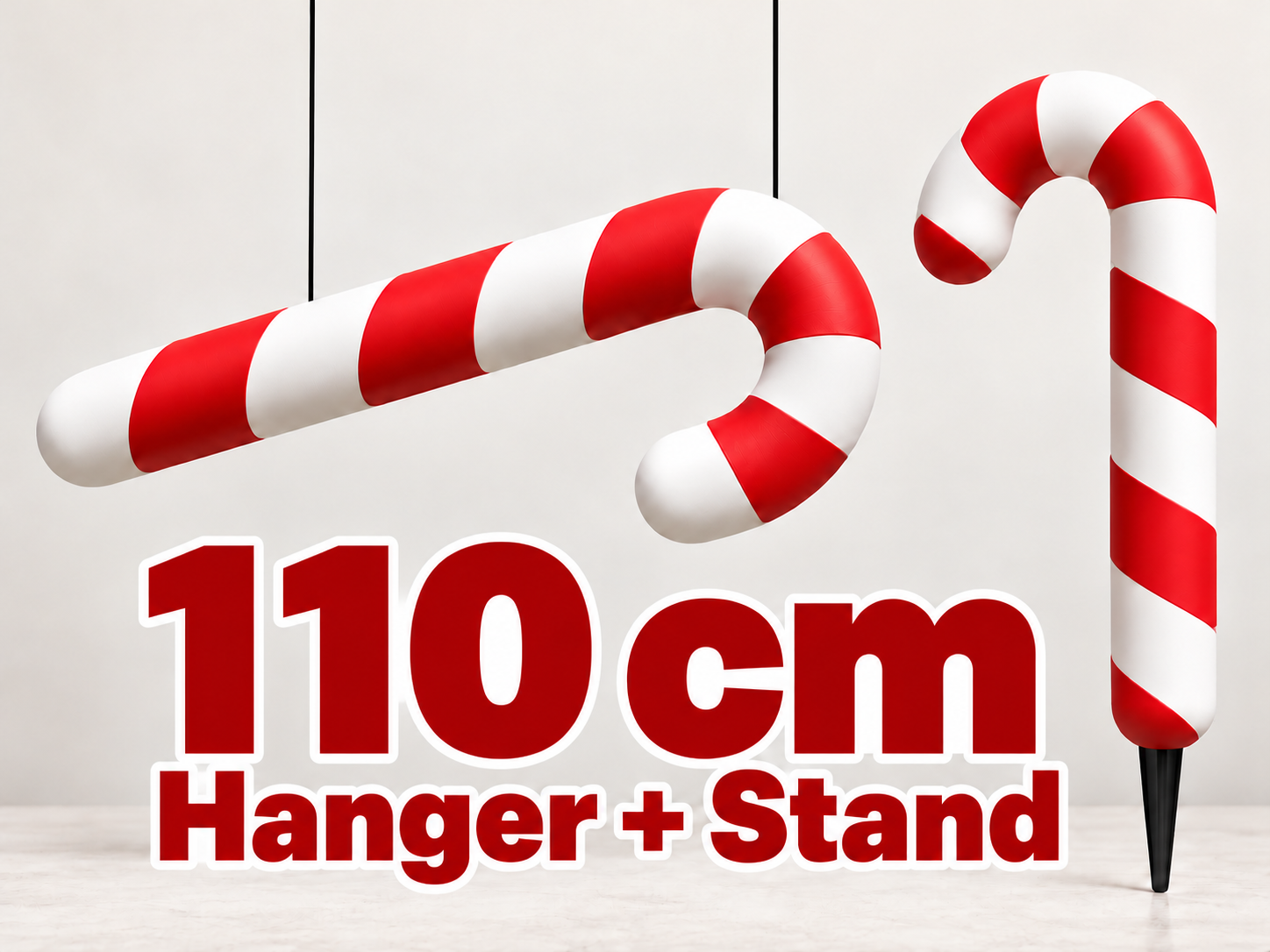 Giant Candy Cane V2 – Hanging & Stake Mount - 1