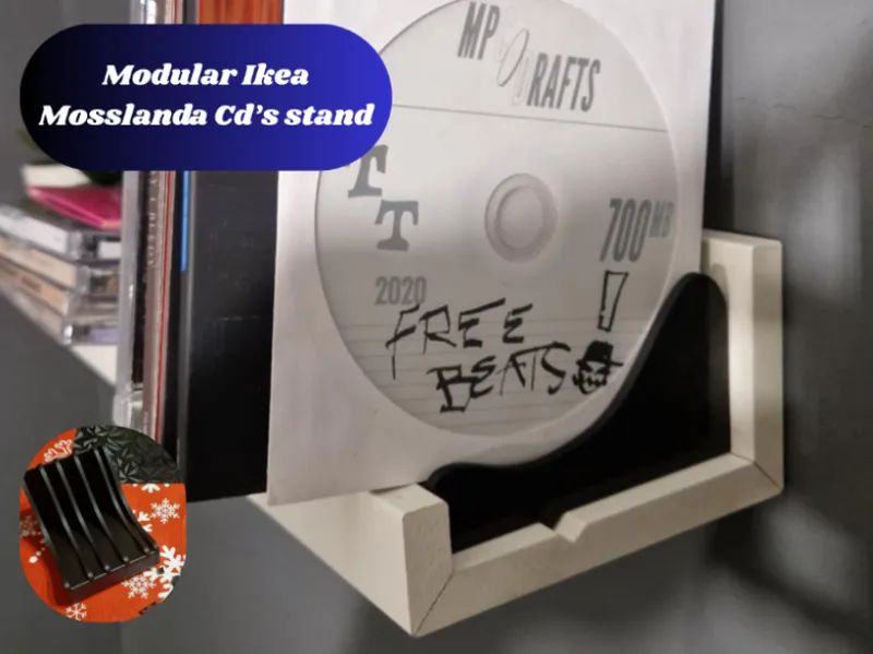 Modular Ikea Mosslanda holder for cd's