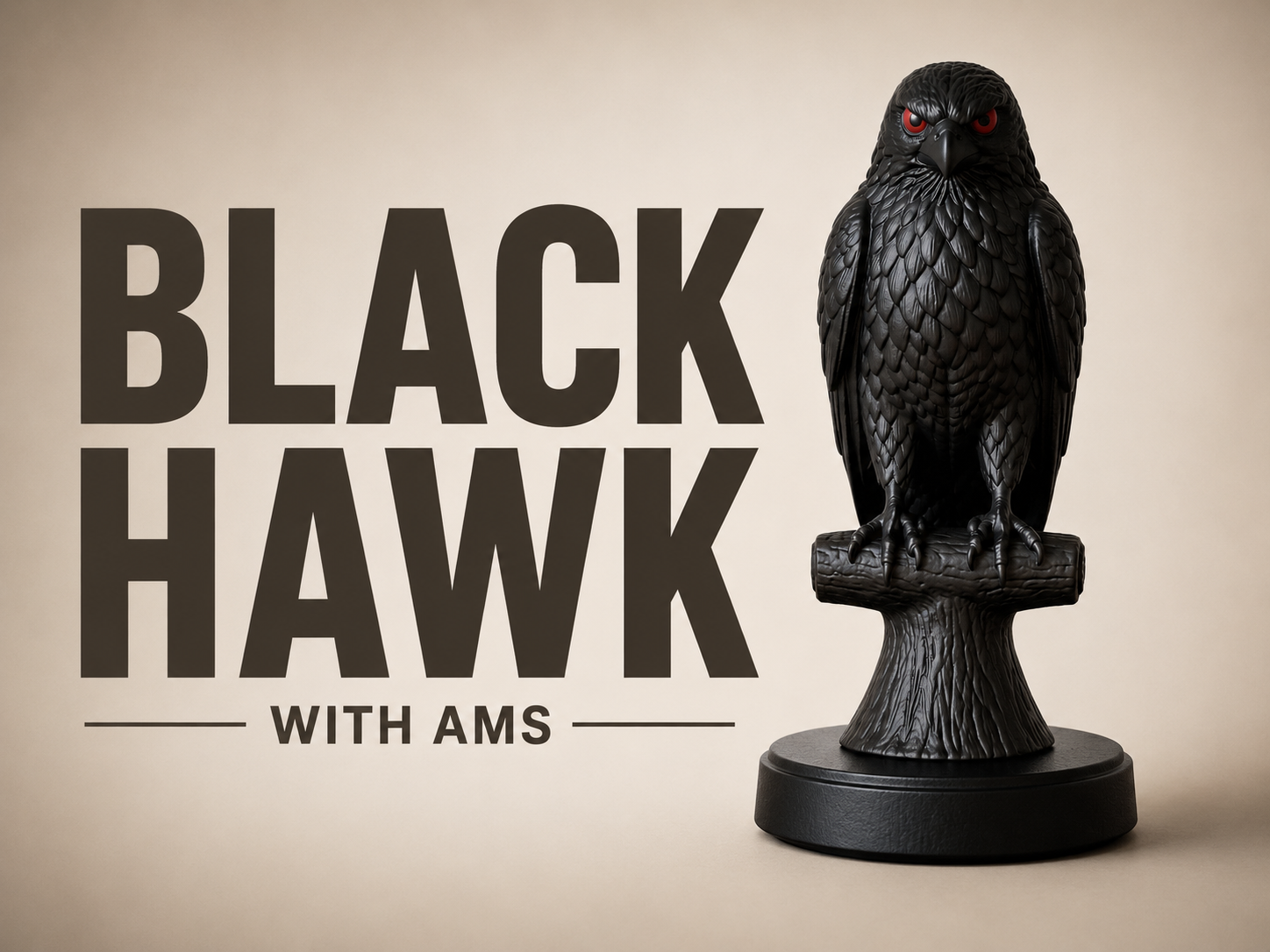 Black Hawk With Red Eyes – AMS Ready Bird Statue 