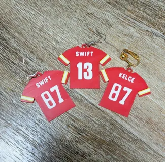 3 Different Taylor Swift Kansas City Chief Jersey Earrings