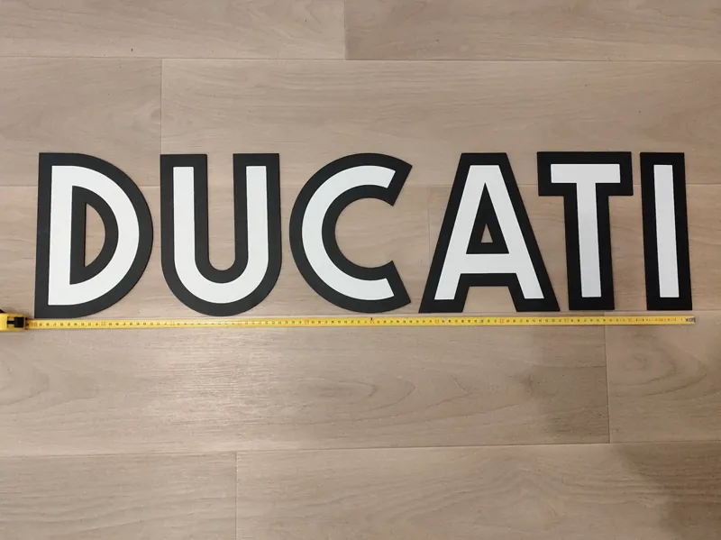 LOGO DUCATI 1949 1000mm x 250mm x 4mm