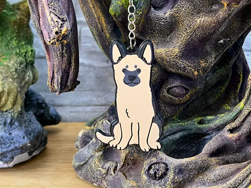 Cute German Shepherd Dog Keychain