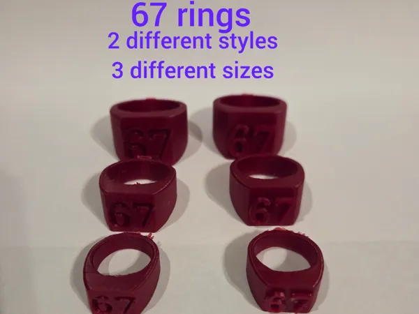 Bague meme « 67 »