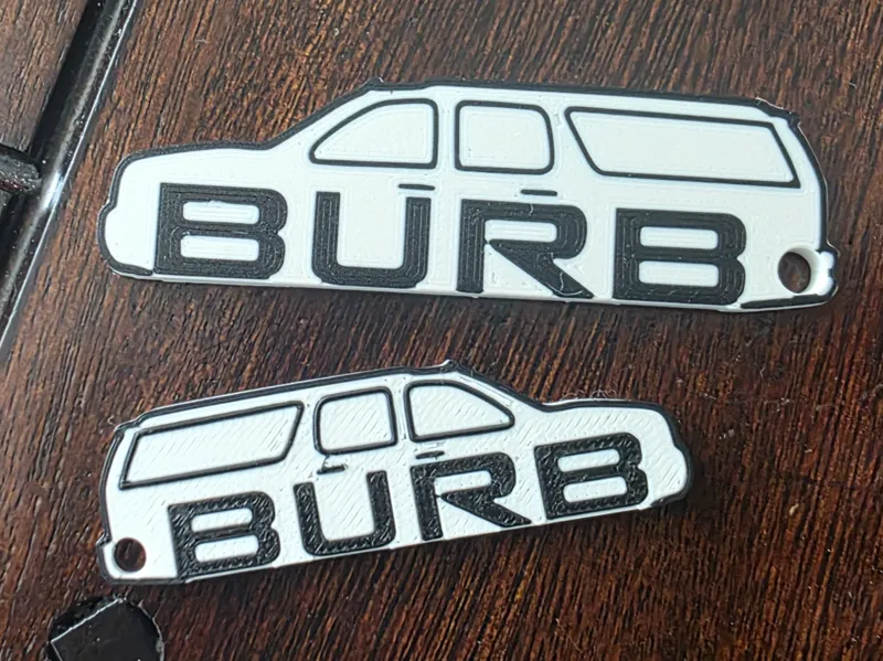 Double-Sided "Burb" Chevrolet Suburban Keychain