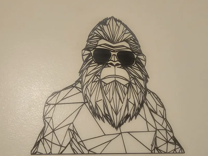 Sasquatch with Sunglasses Line Art