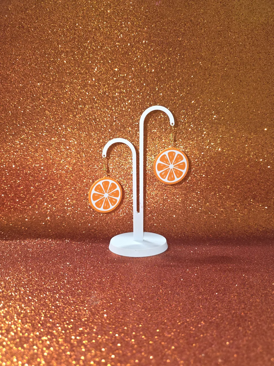 Orange earrings view 3