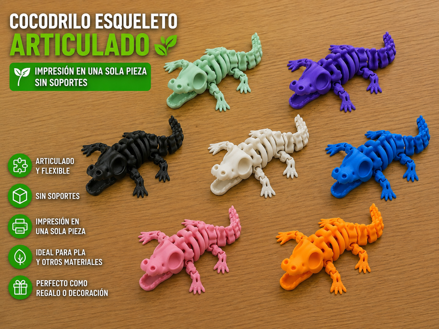 Cocodrilo Esqueleto Articulado - 1
