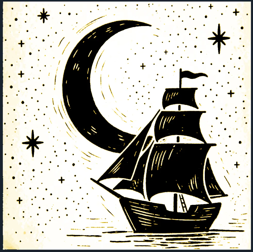 Moon and Ship view 4