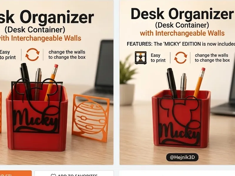 Organizer (Container) swith Interchangeable Walls