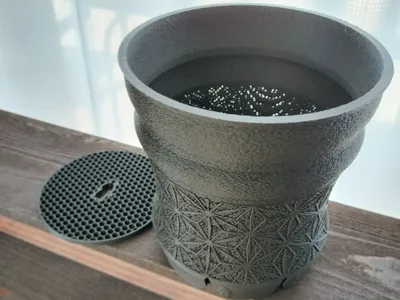 Agave Plant Vase z066 Asanoha Mesh 150 