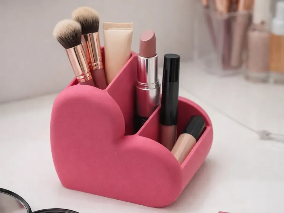 Lovely Heart-Shaped Makeup & Desk Organizer view 4