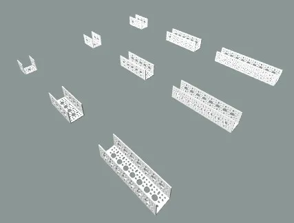 1-9 Hole FTC Robotics U-Channels
