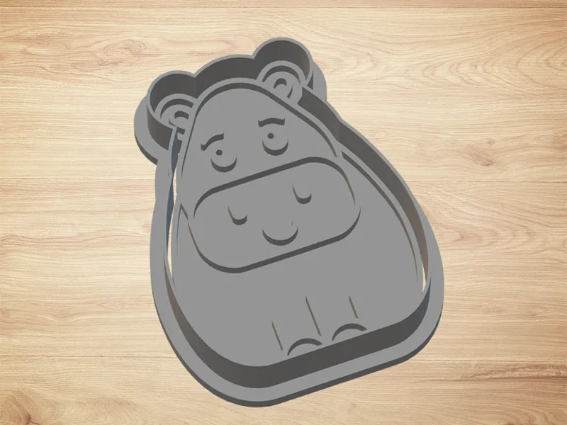 cookie cutter hippo - cutter and stamp