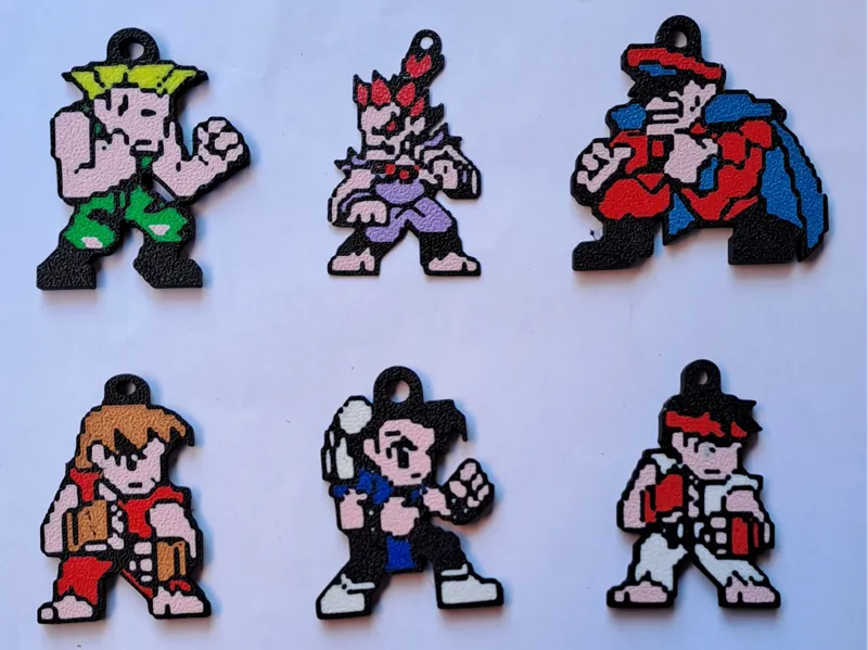 Street Fighter II Roster Keychain
