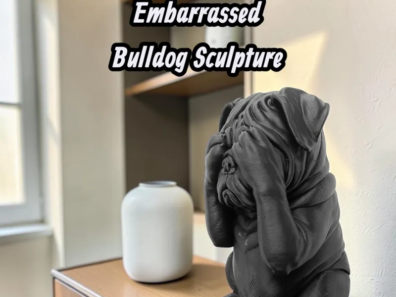 Embarrassed Bulldog Sculpture