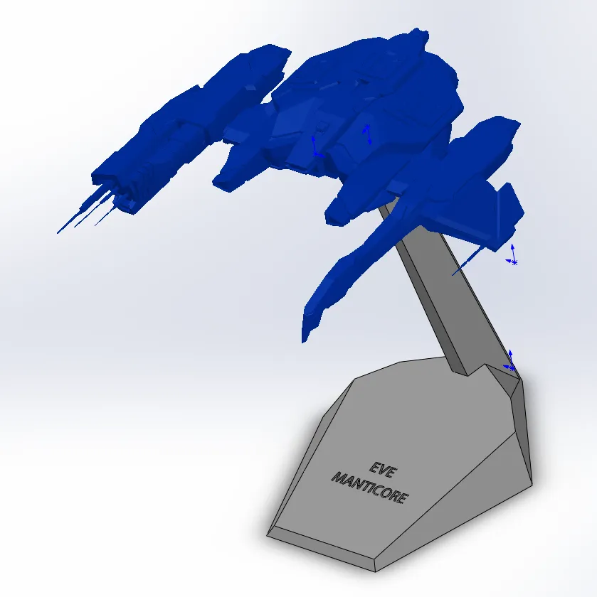 3D-Printed EVE Online Manticore Bomber with Stand by