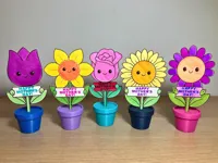 HAPPY MOTHERS DAY FLOWERS SET black outline
