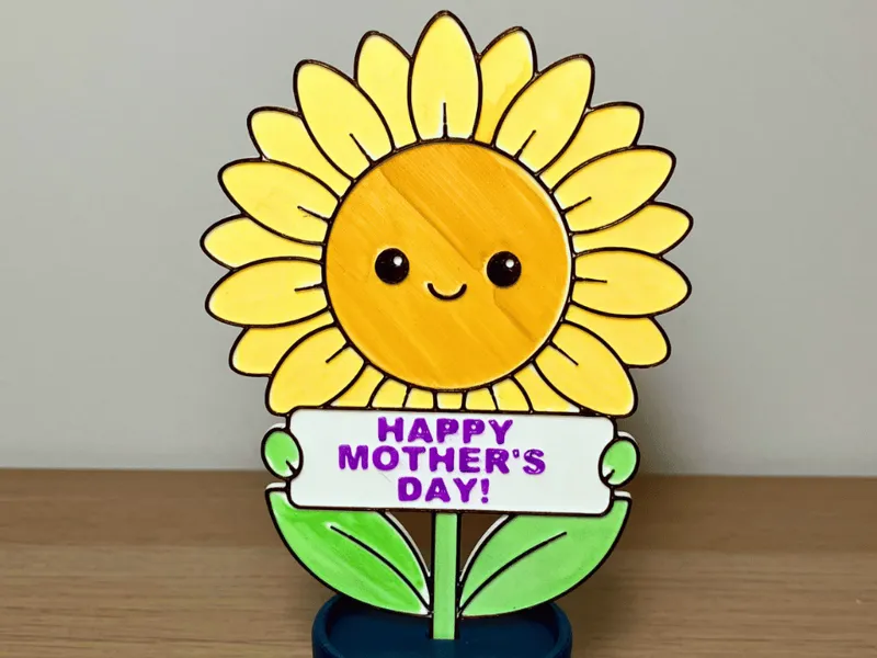 Happy Mother’s Day Sunflower Colouring Activity