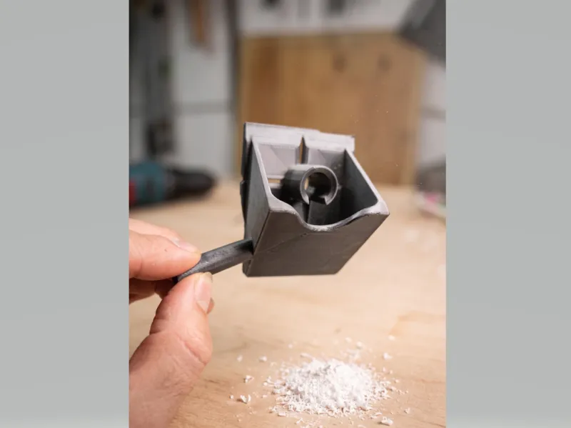 No-Spill Drill Dust Collector with Angled Handle