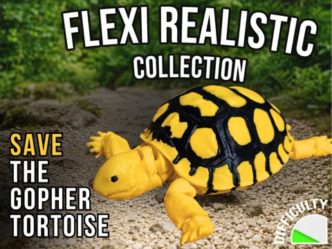 Modelo para impresión 3D: Realistic Flexi Gopher Tortoise — referencia de MakerWorld