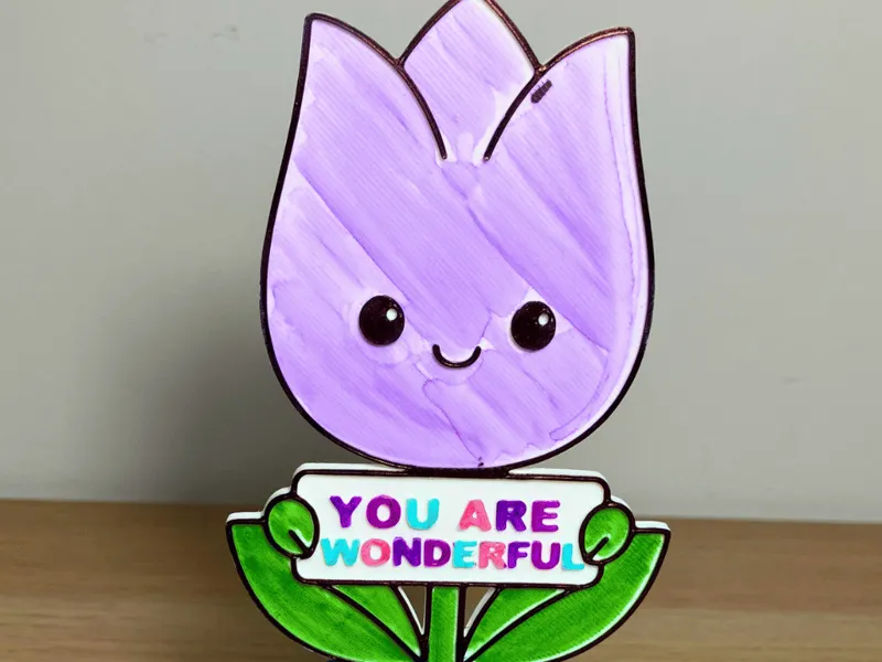You Are Wonderful Tulip Colouring Activity