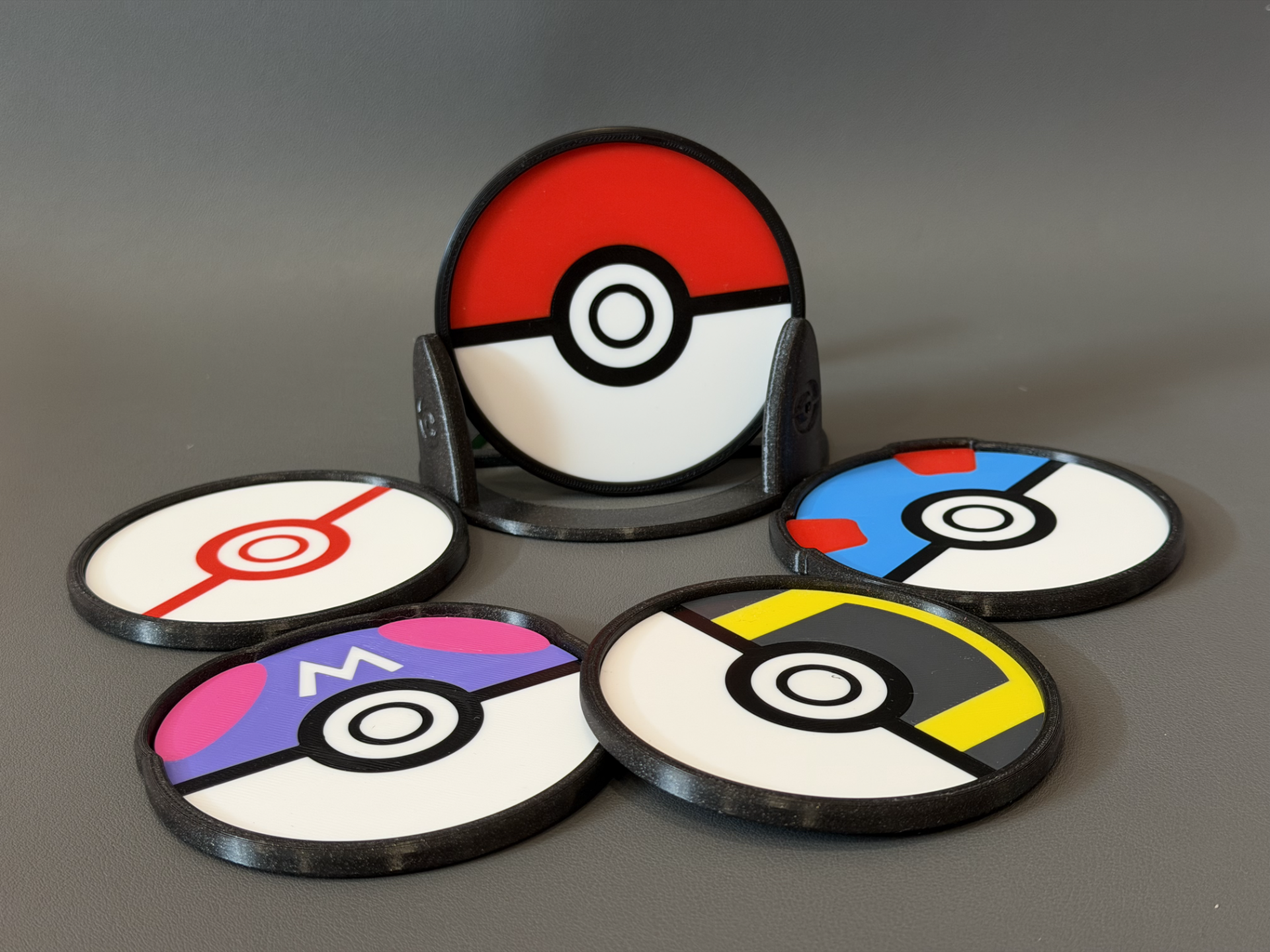 Pokémon Coaster Set + Holder – No Glue or Supports