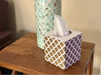 Cube-style tissue box cover