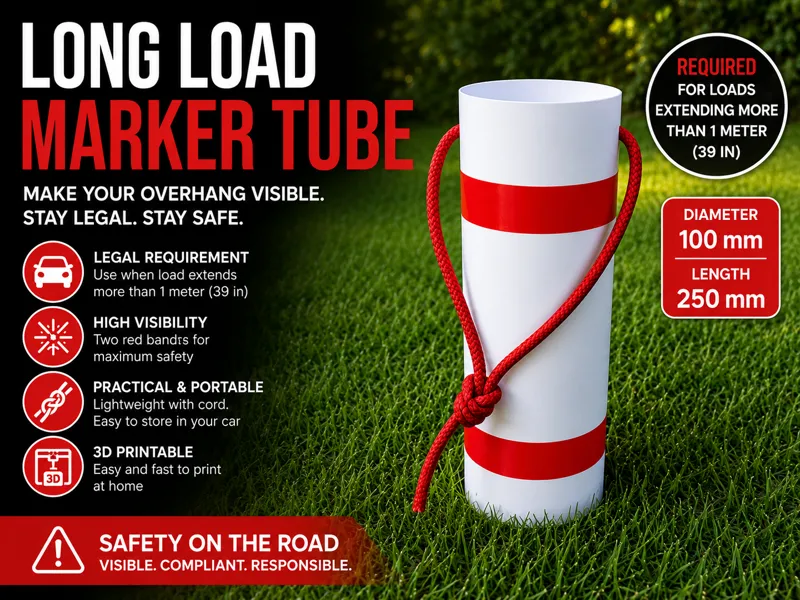 Printable Long Load Marker Overhang Safety Marker