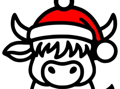 Fuzzy Cow Christmas Earrings