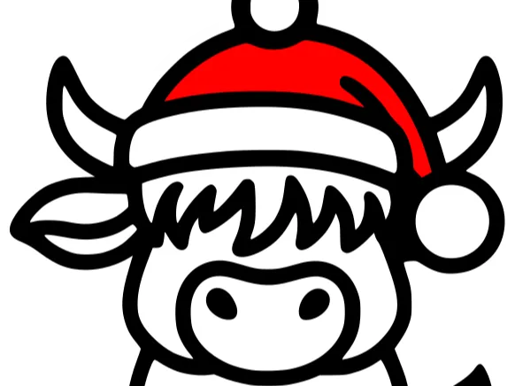 Fuzzy Cow Christmas Earrings