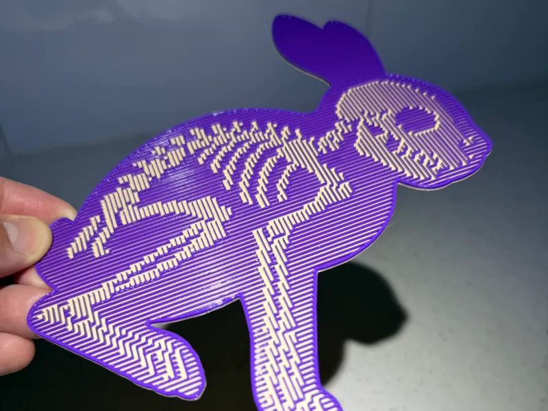Holographic Effect Easter Bunny Skeleton