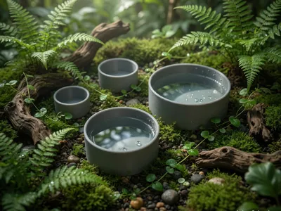 3D Terrarium Decoration "Multi-Dish Bowls"