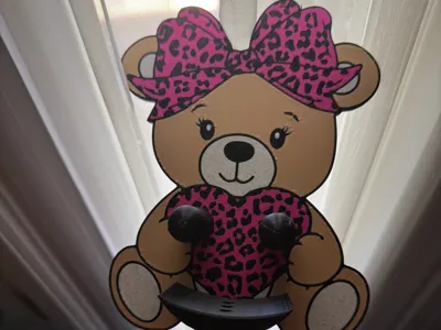 Bear with Heart and Bow Scrub Daddy Holder