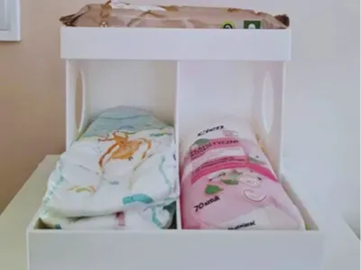 Organizer box for tissue, diapers cosmetics 