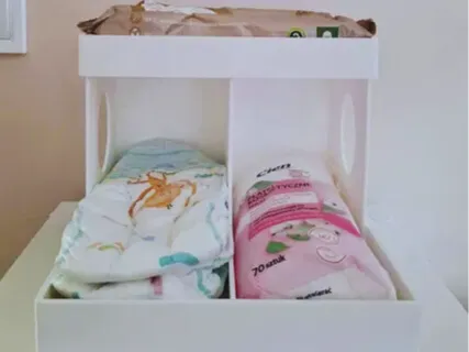 Organizer box for tissue, diapers cosmetics 