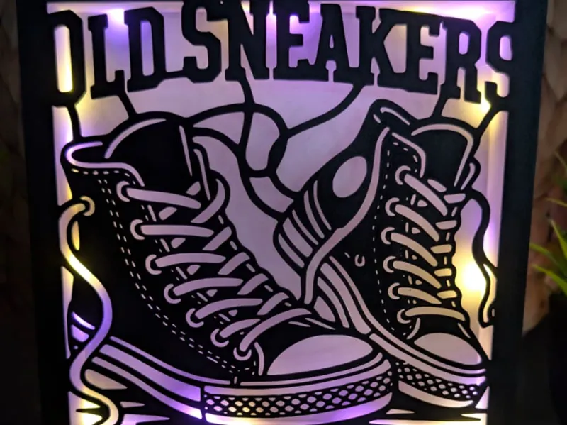 Retro Old Sneakers - Modular Light Box Insert