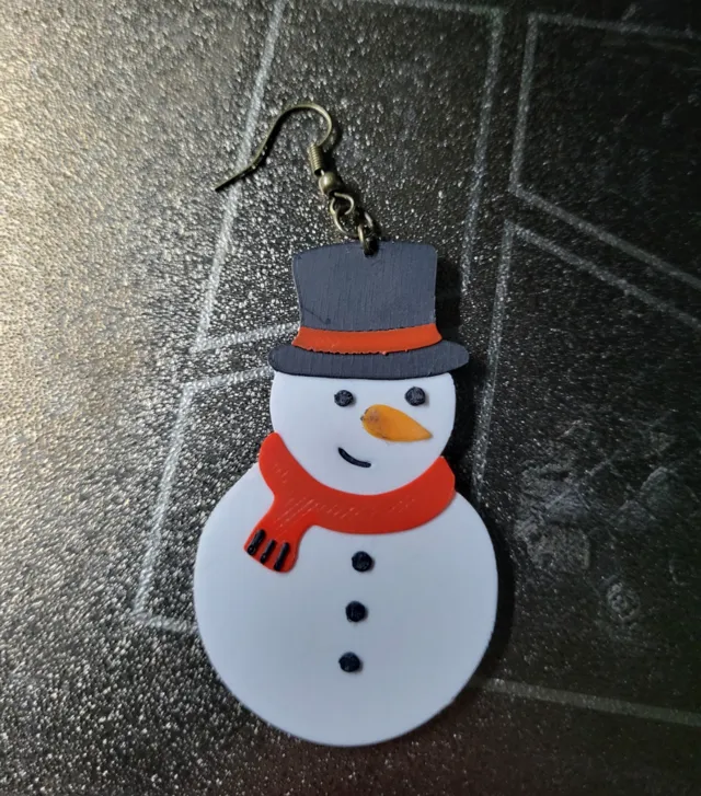 snowman earring christmas