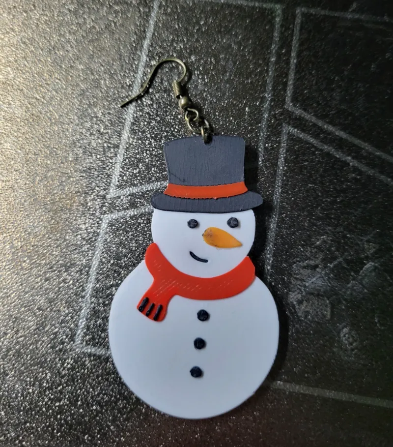snowman earring christmas