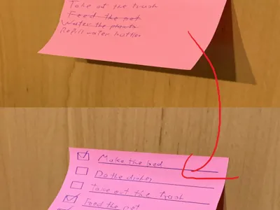 Sticky note checklist temple