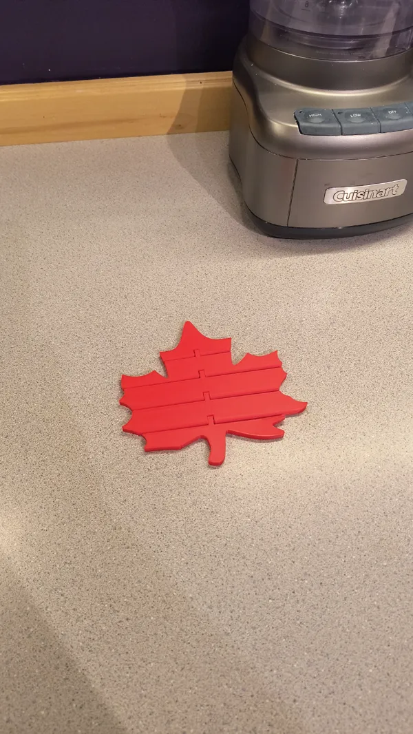 Dessous de verre feuille d'érable articulée