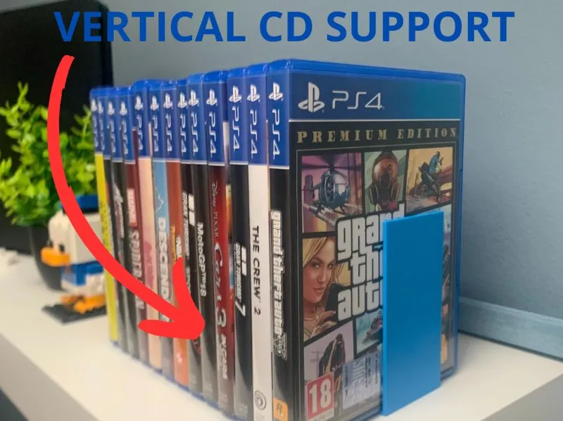 vertical support cds and books 
