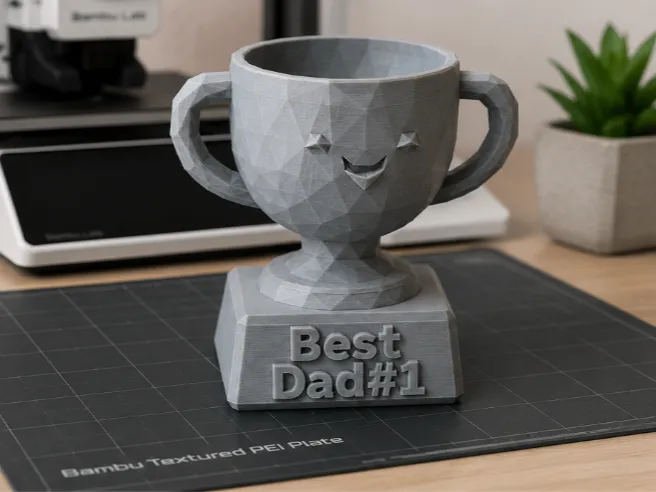 Low Poly Best Dad Trophy