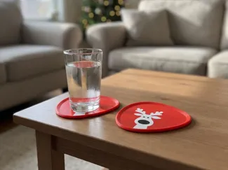 Reindeer Christmas Coaster No Supports