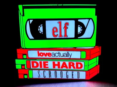 VHS Retro Xmas Lightbox